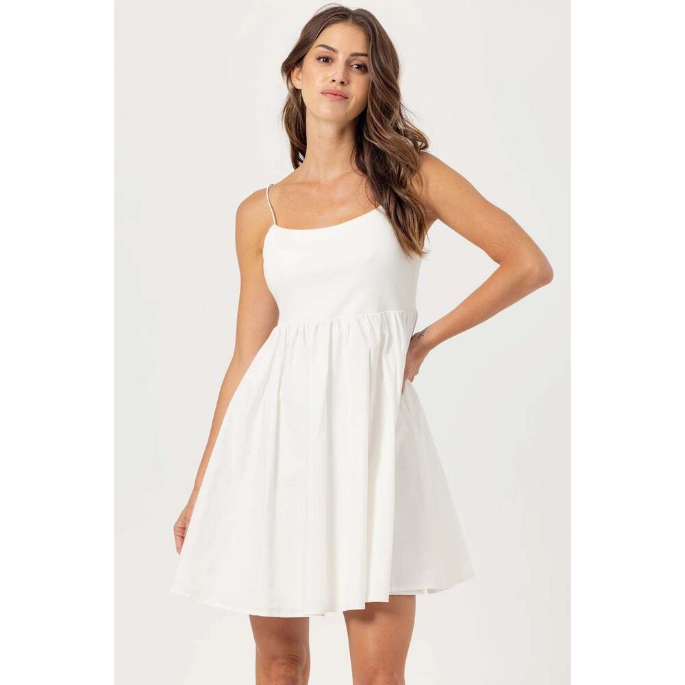 Sundays‎ Maya Mini Dress Coconut Milk Medium Poplin Sleeveless Minimalist Summer